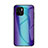 Custodia Silicone Specchio Laterale Sfumato Arcobaleno Cover LS2 per Xiaomi Redmi A2 Blu