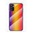 Custodia Silicone Specchio Laterale Sfumato Arcobaleno Cover LS2 per Xiaomi Redmi Note 10T 5G Arancione