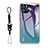 Custodia Silicone Specchio Laterale Sfumato Arcobaleno Cover M01 per Apple iPhone 14 Pro Max Viola