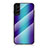 Custodia Silicone Specchio Laterale Sfumato Arcobaleno Cover M01 per Samsung Galaxy S21 FE 5G Blu