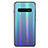 Custodia Silicone Specchio Laterale Sfumato Arcobaleno Cover M02 per Samsung Galaxy S10 Blu