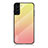 Custodia Silicone Specchio Laterale Sfumato Arcobaleno Cover M02 per Samsung Galaxy S22 5G Arancione