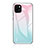 Custodia Silicone Specchio Laterale Sfumato Arcobaleno Cover per Apple iPhone 15 Ciano