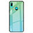 Custodia Silicone Specchio Laterale Sfumato Arcobaleno Cover per Huawei P Smart Z Ciano