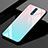 Custodia Silicone Specchio Laterale Sfumato Arcobaleno Cover per Oppo K3 Ciano