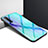 Custodia Silicone Specchio Laterale Sfumato Arcobaleno Cover per Realme X50 Pro 5G Ciano