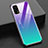 Custodia Silicone Specchio Laterale Sfumato Arcobaleno Cover per Realme X7 5G Viola