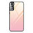 Custodia Silicone Specchio Laterale Sfumato Arcobaleno Cover per Samsung Galaxy S21 FE 5G Rosa