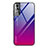 Custodia Silicone Specchio Laterale Sfumato Arcobaleno Cover per Samsung Galaxy S21 FE 5G Rosa Caldo