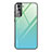 Custodia Silicone Specchio Laterale Sfumato Arcobaleno Cover per Samsung Galaxy S21 Plus 5G Verde Pastello