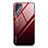 Custodia Silicone Specchio Laterale Sfumato Arcobaleno Cover per Samsung Galaxy S21 Ultra 5G Rosso