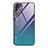 Custodia Silicone Specchio Laterale Sfumato Arcobaleno Cover per Samsung Galaxy S21 Ultra 5G Viola