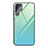 Custodia Silicone Specchio Laterale Sfumato Arcobaleno Cover per Samsung Galaxy S23 Ultra 5G Verde Pastello