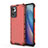 Custodia Silicone Trasparente Laterale 360 Gradi Cover AM1 per Oppo Reno7 5G Rosso