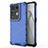 Custodia Silicone Trasparente Laterale 360 Gradi Cover AM1 per Oppo Reno8 Pro+ Plus 5G Blu