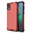 Custodia Silicone Trasparente Laterale 360 Gradi Cover AM1 per Samsung Galaxy A03 Core Rosso