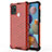 Custodia Silicone Trasparente Laterale 360 Gradi Cover AM1 per Samsung Galaxy A21s Rosso