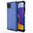 Custodia Silicone Trasparente Laterale 360 Gradi Cover AM1 per Samsung Galaxy A22 5G Blu
