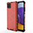 Custodia Silicone Trasparente Laterale 360 Gradi Cover AM1 per Samsung Galaxy A22 5G Rosso