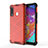 Custodia Silicone Trasparente Laterale 360 Gradi Cover AM1 per Samsung Galaxy A70E Rosso