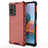 Custodia Silicone Trasparente Laterale 360 Gradi Cover AM1 per Xiaomi Redmi Note 10 Pro 4G Rosso