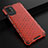 Custodia Silicone Trasparente Laterale 360 Gradi Cover AM3 per OnePlus 9R 5G Rosso