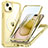 Custodia Silicone Trasparente Laterale 360 Gradi Cover con Mag-Safe Magnetic T01 per Apple iPhone 14 Plus Oro