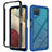 Custodia Silicone Trasparente Laterale 360 Gradi Cover JX2 per Samsung Galaxy A12 Blu