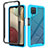 Custodia Silicone Trasparente Laterale 360 Gradi Cover JX2 per Samsung Galaxy A12 Cielo Blu