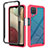 Custodia Silicone Trasparente Laterale 360 Gradi Cover JX2 per Samsung Galaxy A12 Nacho Rosso