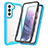 Custodia Silicone Trasparente Laterale 360 Gradi Cover M01 per Samsung Galaxy S22 5G Cielo Blu