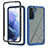 Custodia Silicone Trasparente Laterale 360 Gradi Cover M02 per Samsung Galaxy S22 Plus 5G Blu
