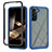 Custodia Silicone Trasparente Laterale 360 Gradi Cover M02 per Samsung Galaxy S24 Plus 5G Blu