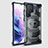 Custodia Silicone Trasparente Laterale 360 Gradi Cover M05 per Samsung Galaxy S21 Ultra 5G Blu