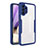 Custodia Silicone Trasparente Laterale 360 Gradi Cover MJ1 per Samsung Galaxy A32 4G Blu