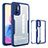 Custodia Silicone Trasparente Laterale 360 Gradi Cover MJ1 per Xiaomi Redmi Note 11 SE 5G Blu