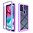 Custodia Silicone Trasparente Laterale 360 Gradi Cover per Motorola Moto G60s Viola