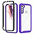 Custodia Silicone Trasparente Laterale 360 Gradi Cover per Motorola Moto One Fusion Plus Viola