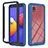 Custodia Silicone Trasparente Laterale 360 Gradi Cover YB1 per Samsung Galaxy A01 Core Blu