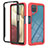 Custodia Silicone Trasparente Laterale 360 Gradi Cover YB1 per Samsung Galaxy A12 5G Rosso