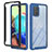 Custodia Silicone Trasparente Laterale 360 Gradi Cover YB1 per Samsung Galaxy A71 4G A715 Blu