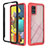 Custodia Silicone Trasparente Laterale 360 Gradi Cover YB1 per Samsung Galaxy M40S Rosso