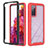 Custodia Silicone Trasparente Laterale 360 Gradi Cover YB1 per Samsung Galaxy S20 FE 4G Rosso