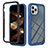 Custodia Silicone Trasparente Laterale 360 Gradi Cover YB2 per Apple iPhone 13 Pro Max Blu