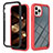 Custodia Silicone Trasparente Laterale 360 Gradi Cover YB2 per Apple iPhone 13 Pro Max Rosso