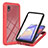 Custodia Silicone Trasparente Laterale 360 Gradi Cover YB2 per Samsung Galaxy A01 Core Rosso