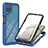 Custodia Silicone Trasparente Laterale 360 Gradi Cover YB2 per Samsung Galaxy A12 Nacho Blu