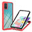 Custodia Silicone Trasparente Laterale 360 Gradi Cover YB2 per Samsung Galaxy A51 5G Rosso
