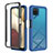 Custodia Silicone Trasparente Laterale 360 Gradi Cover ZJ1 per Samsung Galaxy A12 5G Blu