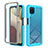 Custodia Silicone Trasparente Laterale 360 Gradi Cover ZJ1 per Samsung Galaxy A12 5G Cielo Blu